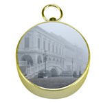 Fog Winter Scene Venice, Italy Gold Compasses Front