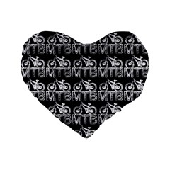Mountain Bike - Mtb - Hardtail And Dirt Jump 2 Standard 16  Premium Flano Heart Shape Cushions by DinzDas