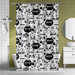 Cute Cat Faces Pattern Shower Curtain 48  X 72  (small)  by TastefulDesigns