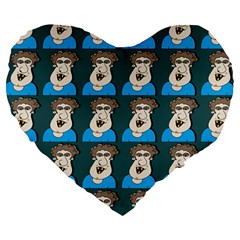 Village Dude - Hillbilly And Redneck - Trailer Park Boys Large 19  Premium Heart Shape Cushions by DinzDas