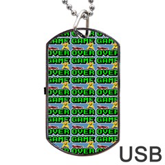 Game Over Karate And Gaming - Pixel Martial Arts Dog Tag Usb Flash (one Side) by DinzDas