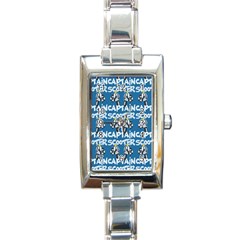 Scooter Captain - Moped And Scooter Riding Rectangle Italian Charm Watch by DinzDas