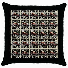 Bmx And Street Style - Urban Cycling Culture Throw Pillow Case (black) by DinzDas