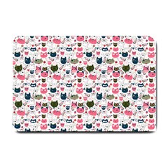 Adorable Seamless Cat Head Pattern01 Small Doormat  by TastefulDesigns