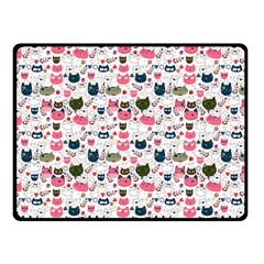 Adorable Seamless Cat Head Pattern01 Fleece Blanket (small) by TastefulDesigns