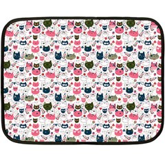 Adorable Seamless Cat Head Pattern01 Fleece Blanket (mini) by TastefulDesigns