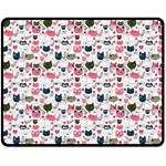 Adorable seamless cat head pattern01 Fleece Blanket (Medium)  60 x50  Blanket Front