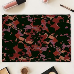 Red Dark Camo Abstract Print Cosmetic Bag (xxl) by dflcprintsclothing