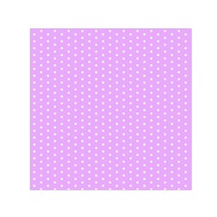 White Polka Dot Pastel Purple Background, Pink Color Vintage Dotted Pattern Small Satin Scarf (square) by Casemiro