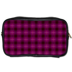 Dark Purple, Violet Tartan, Buffalo Plaid Like Pattern Toiletries Bag (two Sides) by Casemiro