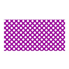 White And Purple, Polka Dots, Retro, Vintage Dotted Pattern Satin Wrap by Casemiro