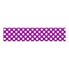 White And Purple, Polka Dots, Retro, Vintage Dotted Pattern Velvet Scrunchie by Casemiro