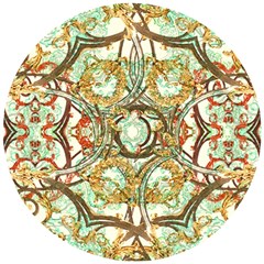 Multicolored Modern Collage Print Wooden Puzzle Round by dflcprintsclothing