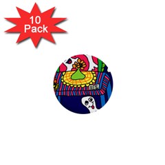 Circus Ghosts Digital 1  Mini Buttons (10 Pack)  by snowwhitegirl