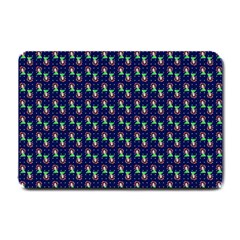 Headphones Girl Blue Small Doormat  by snowwhitegirl