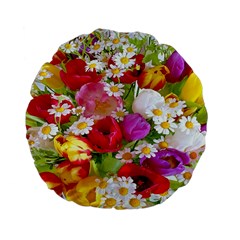 Beautiful Floral Standard 15  Premium Flano Round Cushions by Sparkle