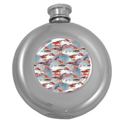 Golden Fishes Round Hip Flask (5 Oz) by Sparkle