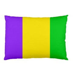 Carnival Mardi Gras Purple Yellow Green Stripes Pillow Case (two Sides) by yoursparklingshop