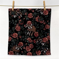 Raccoon Floral Face Towel by BubbSnugg