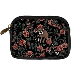 Raccoon Floral Digital Camera Leather Case by BubbSnugg