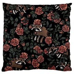 Raccoon Floral Large Cushion Case (one Side) by BubbSnugg