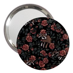 Raccoon Floral 3  Handbag Mirrors by BubbSnugg