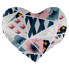 Patchwork  Large 19  Premium Flano Heart Shape Cushions by designsbymallika