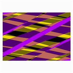 Abstract Geometric Blocks, Yellow, Orange, Purple Triangles, Modern Design Large Glasses Cloth by Casemiro