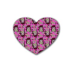 Braids Doll Daisies Pink Heart Coaster (4 Pack)  by snowwhitegirl