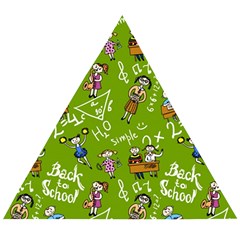 Seamless Pattern With Kids Wooden Puzzle Triangle by Amaryn4rt