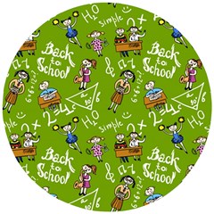 Seamless Pattern With Kids Wooden Puzzle Round by Amaryn4rt