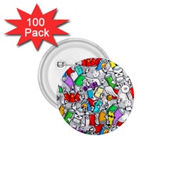 Graffit Characters Seamless Pattern Art 1 75  Buttons (100 Pack)  by Amaryn4rt