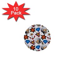 Full Color Flash Tattoo Patterns 1  Mini Buttons (10 Pack)  by Amaryn4rt