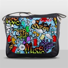 Graffiti Characters Seamless Pattern Messenger Bag by Amaryn4rt