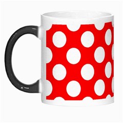 Large White Polka Dots Pattern, Retro Style, Pinup Pattern Morph Mugs by Casemiro