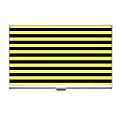 Wasp Stripes Pattern, Yellow And Black Lines, Bug Themed Business Card Holder by Casemiro