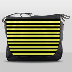 Wasp Stripes Pattern, Yellow And Black Lines, Bug Themed Messenger Bag by Casemiro