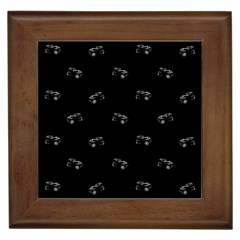 Vintage Car Motif Print Pattern Framed Tile by dflcprintsclothing