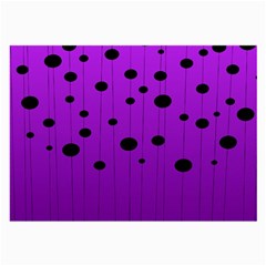 Two Tone Purple With Black Strings And Ovals, Dots  Geometric Pattern Large Glasses Cloth (2 Sides) by Casemiro