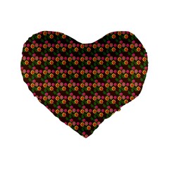 Floral Standard 16  Premium Heart Shape Cushions by Sparkle