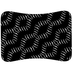 Black And White Geo Print Velour Seat Head Rest Cushion by dflcprintsclothing