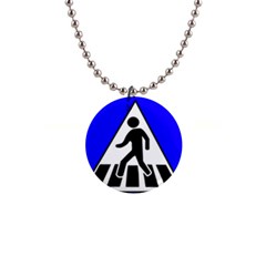 Cross Crossing Crosswalk Line Walk 1  Button Necklace by HermanTelo