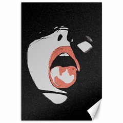 Wide Open And Ready - Kinky Girl Face In The Dark Canvas 12  X 18  by Casemiro