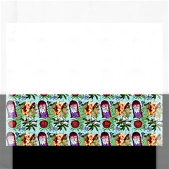 Purple Glasses Girl Pattern Blue Rectangular Jigsaw Puzzl by snowwhitegirl