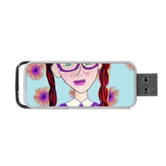 Purple Glasses Girl Wall Portable Usb Flash (two Sides) by snowwhitegirl