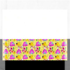 Girl With Hood Cape Heart Lemon Pattern Yellow Rectangular Jigsaw Puzzl by snowwhitegirl