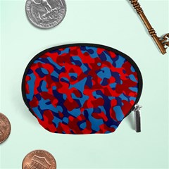 Red And Blue Camouflage Pattern Accessory Pouch (small) by SpinnyChairDesigns