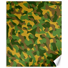 Yellow Green Brown Camouflage Canvas 8  X 10  by SpinnyChairDesigns