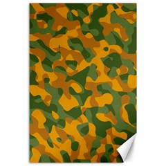 Green And Orange Camouflage Pattern Canvas 24  X 36  by SpinnyChairDesigns