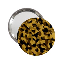 Black Yellow Brown Camouflage Pattern 2 25  Handbag Mirrors by SpinnyChairDesigns